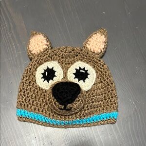 Brown and Blue Kids Animal Beanie